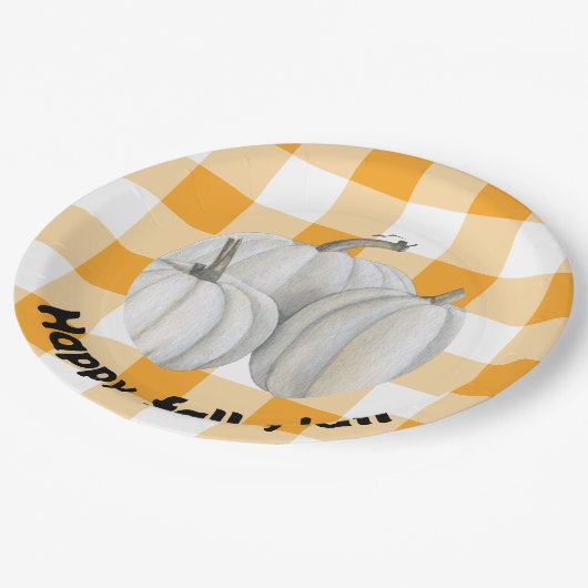 Happy herfst y'all papieren borden papieren bordje (Gekanteld)