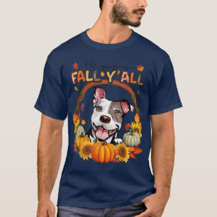 Happy Herfst Yall Pitbull Waterverf Pumpkin herfst T-shirt