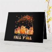 Happy Herfst Yall Pomeranian Autumn Lover Pumpkins Kaart (Gele Bloem)