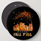 Happy Herfst Yall Pomeranian Autumn Lover Pumpkins Ronde Button 6,0 Cm (Voorkant /achterkant)