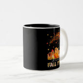 Happy Herfst Yall Pomeranian Autumn Lover Pumpkins Tweekleurige Koffiemok (Voorkant rechts)