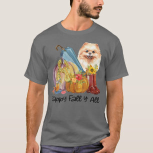 Happy Herfst Yall Pomeranian Hondenliefhebber Pump T-shirt