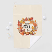 Happy Herfst Y'all - Pompoen & Herfst Bladeren Kra Golfhanddoek (Insitu)