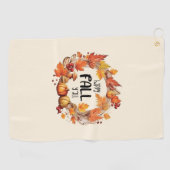 Happy Herfst Y'all - Pompoen & Herfst Bladeren Kra Golfhanddoek (Horizontaal)