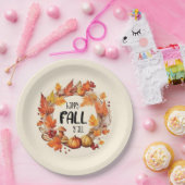Happy Herfst Y'all - Pompoen & Herfst Bladeren Kra Papieren Bordje (Feest)