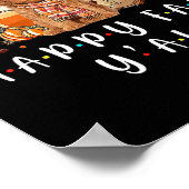 Happy Herfst Y'all Poodle Dog Coffee Pumpkin Herfs Poster (Hoek)