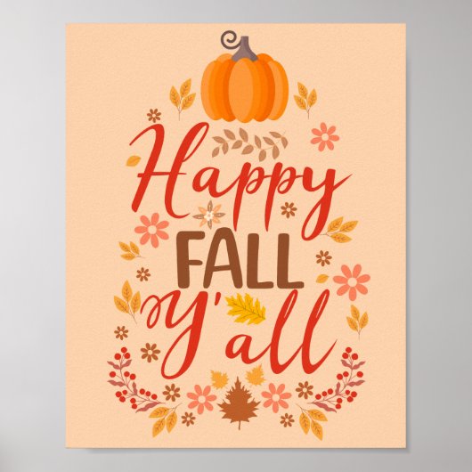Happy herfst y'all poster (Voorkant)