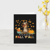 Happy Herfst Y'All Pumpkin Autumn Leaves Thanksg Kaart (Gele Bloem)