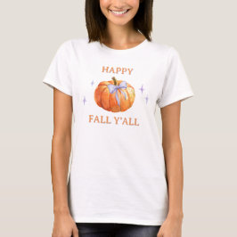 Happy Herfst Y'all Pumpkin Bow Vrouwen Schattige T-shirt