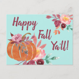 Happy Herfst Y'all Pumpkin Briefkaart
