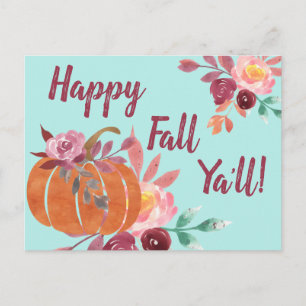 Happy Herfst Y'all Pumpkin Briefkaart