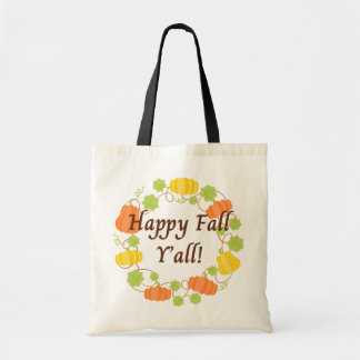 Happy Herfst Y'all Pumpkin Krans Canvas tas