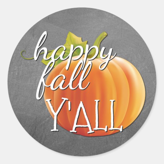 Happy Herfst Yall Pumpkin op Blackboard Ronde Sticker (Voorkant)
