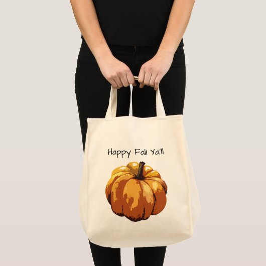 Happy Herfst Ya'll Pumpkin Painting Canvas tas (Voorkant (product))