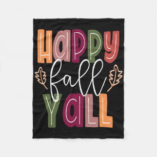 Happy Herfst Yall Pumpkin Thanksgiving Halloween C Fleece Deken