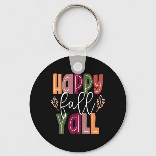 Happy Herfst Yall Pumpkin Thanksgiving Halloween C Sleutelhanger (Voorkant)