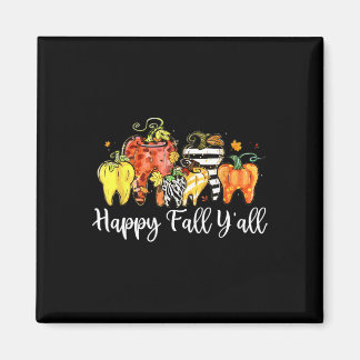 Happy Herfst Y'all Pumpkin Tooth Lepard Zebra Hall Magneet