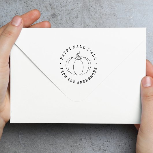 Happy Herfst Y'all Pumpkin Zelfinktende Stempel