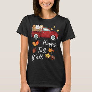 Happy Herfst Yall Red Truck Golden Retriever T-shirt