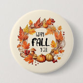 Happy Herfst Y'all Ronde Button 7,6 Cm (Voorkant)