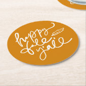 Happy Herfst Y'all Ronde Kartonnen Onderzetter (Gebogen)