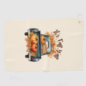 Happy Herfst Y'all – Rustieke truck met pompoenen Golfhanddoek (Horizontaal)
