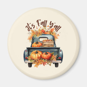 Happy Herfst Y'all – Rustieke truck met pompoenen Magneet