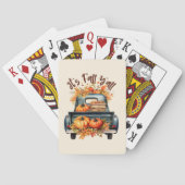 Happy Herfst Y'all – Rustieke truck met pompoenen Pokerkaarten (Achterkant)