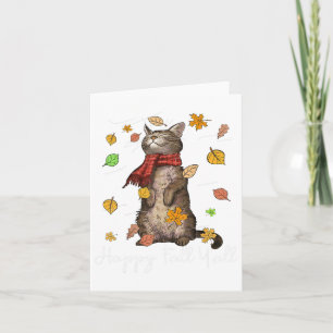 Happy Herfst Y'all Schattigee herfstkat Kitten Kat Kaart