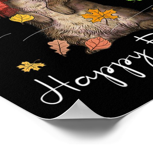 Happy Herfst Y'all Schattigee herfstkat Kitten Kat Poster (Hoek)