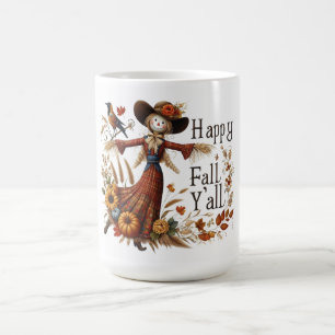 Happy Herfst Yall Schattigee vogelverschrikker en  Koffiemok