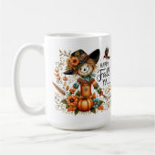 Happy Herfst Yall Schattigee vogelverschrikker en  Koffiemok (Links)