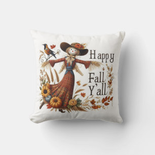 Happy Herfst Ya'll Schattigee vogelverschrikker en Kussen
