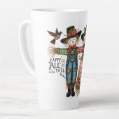 Happy Herfst Ya'll Schattigee vogelverschrikker en Latte Mok (Linkerhoek)