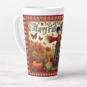 Happy Herfst Yall Schattigee volkskunst vogelversc Latte Mok (Linkerhoek)