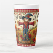 Happy Herfst Yall Schattigee volkskunst vogelversc Latte Mok (Voorkant)