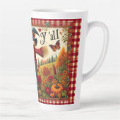 Happy Herfst Yall Schattigee volkskunst vogelversc Latte Mok (Rechts)