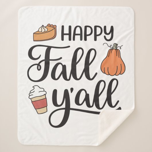 Happy Herfst Y'all Sherpa Deken (Voorkant)