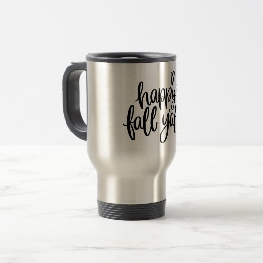 Happy Herfst Y'all Stainless Steel Grey Travel Mug Reisbeker (Voorkant links)