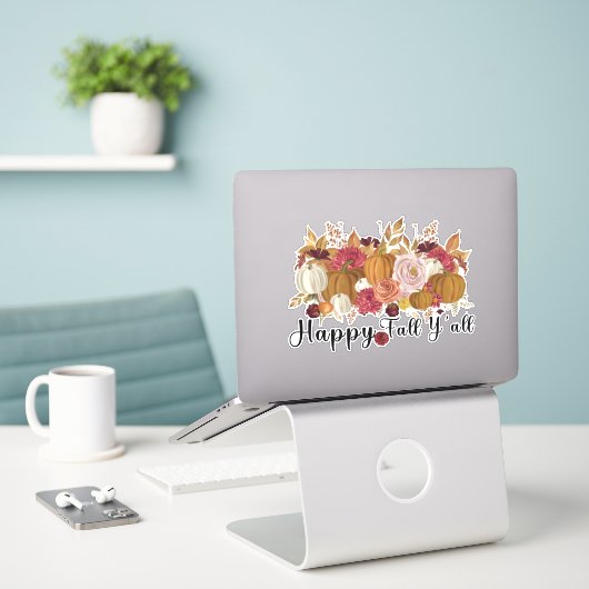 Happy Herfst Y'all Sticker (Laptop op bureau)