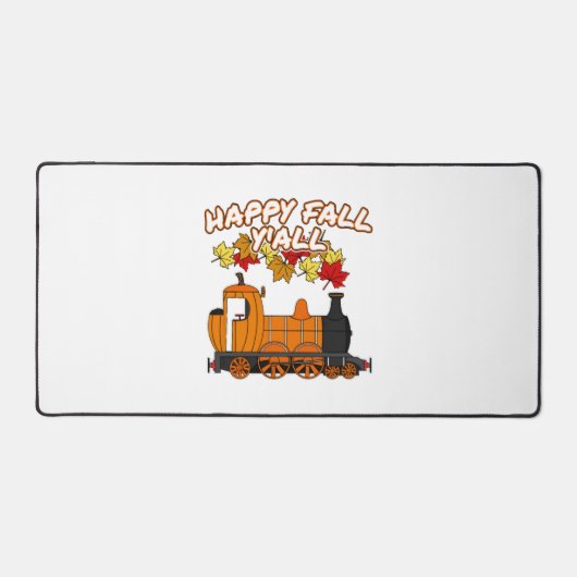 Happy Herfst Y'All Stoomtrein Pompoen Spoorweg Bureaumat (Voorkant)