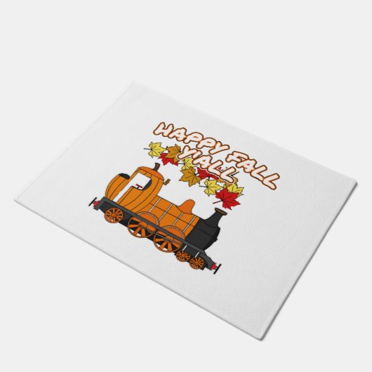 Happy Herfst Y'All Stoomtrein Pompoen Spoorweg Deurmat (Schuin)