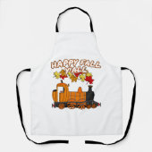 Happy Herfst Y'All Stoomtrein Pompoen Spoorweg Schort (Voorkant)