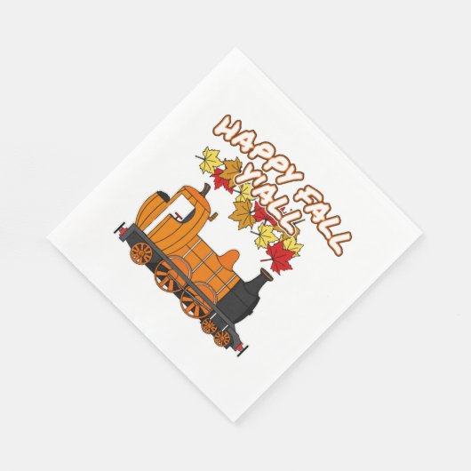 Happy Herfst Y'All Stoomtrein Pompoen Spoorweg Servet (Hoek)