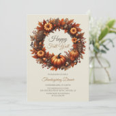 Happy Herfst Y'all Thanksgiving Herfstkrans Kaart (Staand voorkant)