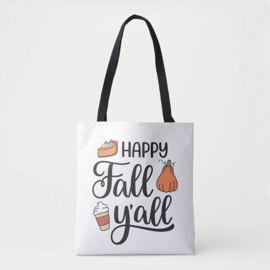 Happy Herfst Y'all Tote Bag (Voorkant)