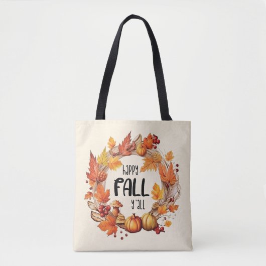 Happy Herfst Y'all Tote Bag (Voorkant)