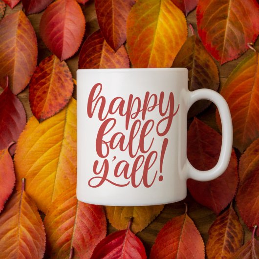 Happy Herfst Y'all Trendy Kalligrafie Mok