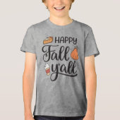 Happy Herfst Y'all Tri-Blend Shirt (Voorkant)