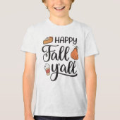 Happy Herfst Y'all Tri-Blend Shirt (Voorkant)